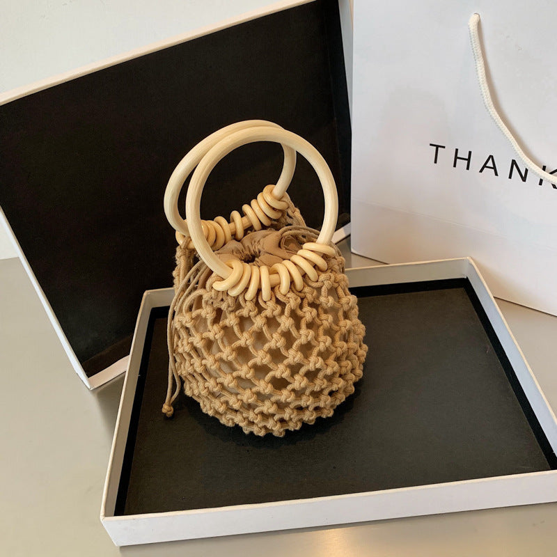 Personalized Popular Bag Women Fashion Woven Handbag Trend Simple Casual Bucket Bag