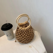 Personalized Popular Bag Women Fashion Woven Handbag Trend Simple Casual Bucket Bag
