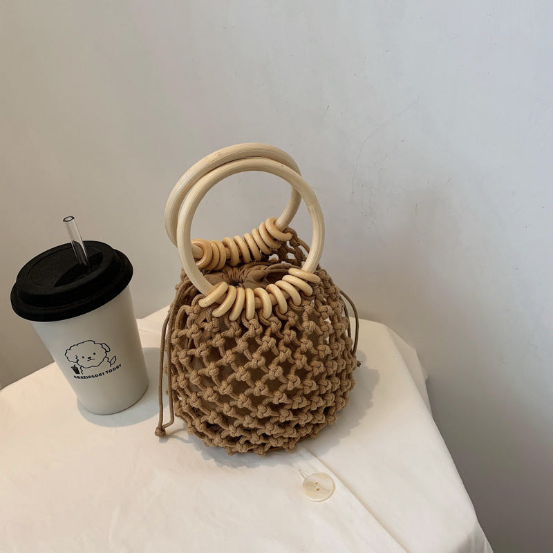Personalized Popular Bag Women Fashion Woven Handbag Trend Simple Casual Bucket Bag