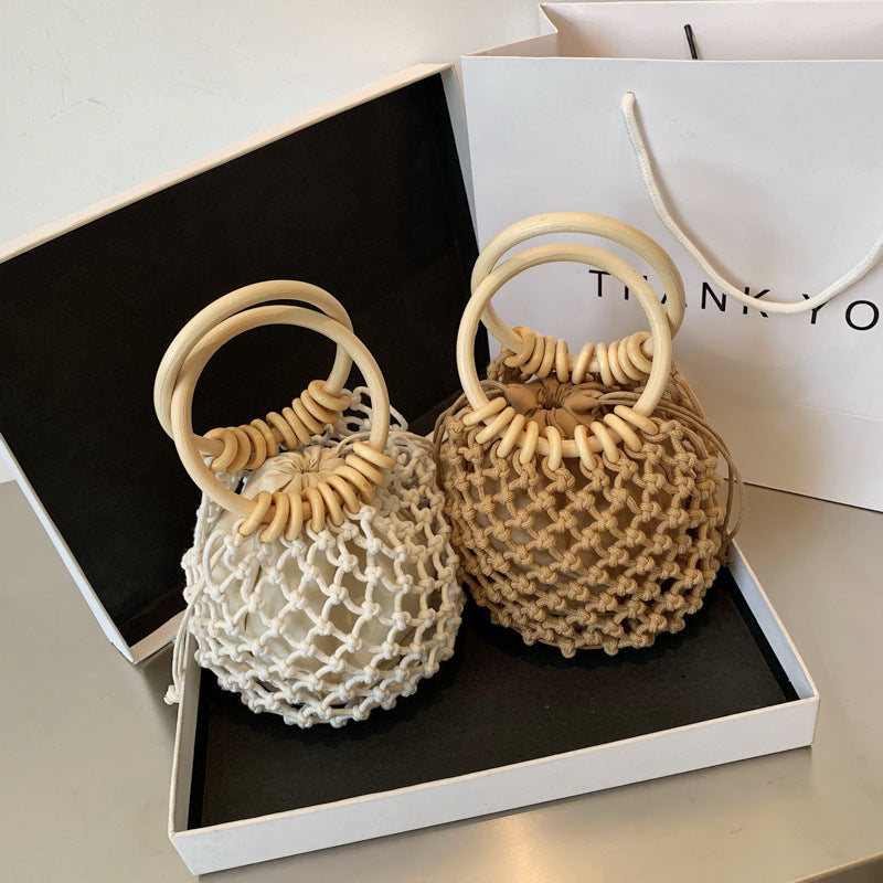 Personalized Popular Bag Women Fashion Woven Handbag Trend Simple Casual Bucket Bag