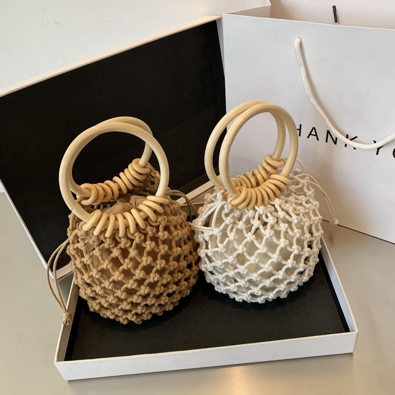 Personalized Popular Bag Women Fashion Woven Handbag Trend Simple Casual Bucket Bag