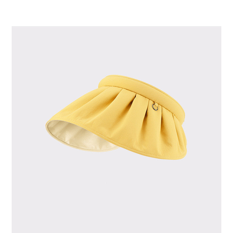 Under Banana Sun Protection Cap Female Uv Beach Sunshade Hat Riding Empty Top In Summer Sun Hat Shell Hat