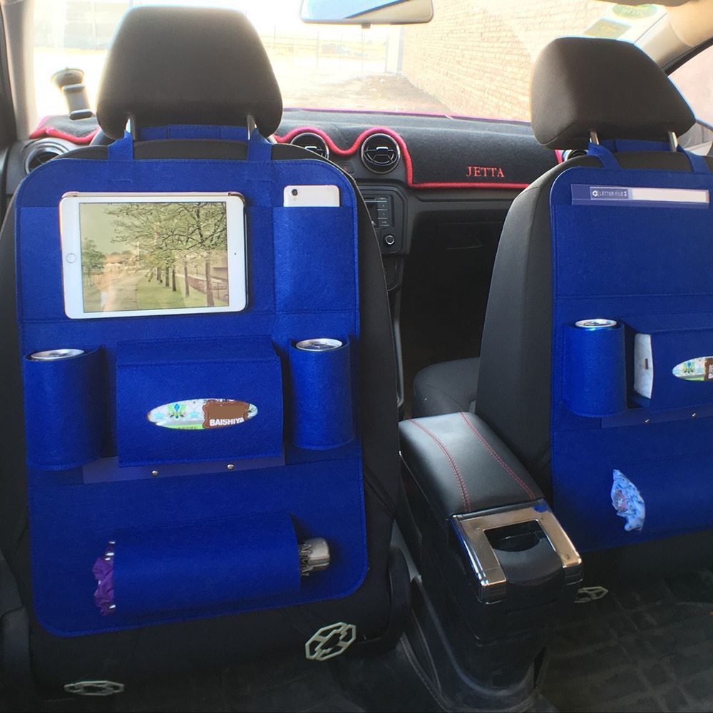 Car Backseat Organizer – Multi-Pocket Wool Felt Storage Bag for Vehicle Accessories