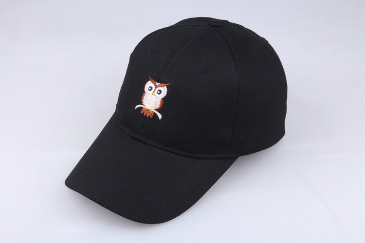Cotton Embroidered Baseball Cap with Owl Logo