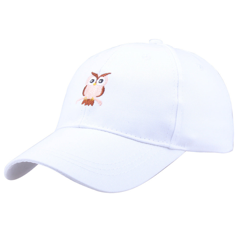 Cotton Embroidered Baseball Cap with Owl Logo