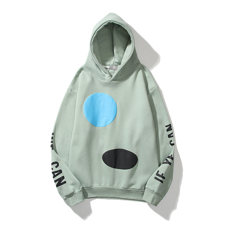Loose Fit Letter Patch Hoodie Jacket – Unisex Couple Streetwear