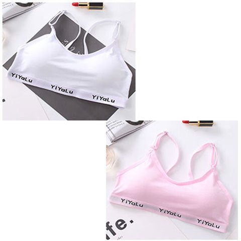 Girls’ Training Bra & Briefs Set – Cotton, Wireless