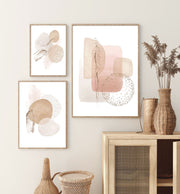 Simple Modern Nordic Abstract Geometry Gold Foil Frameless Decorative Painting Beige Gilt Living Room Sofa Wall Painting