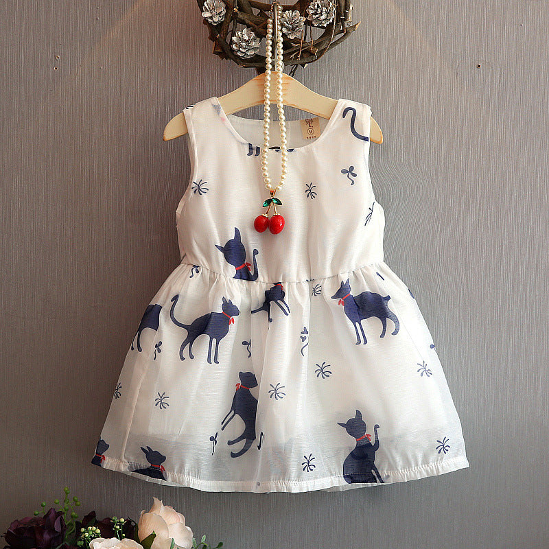 Korean Style Vest Puffy Dress Girls