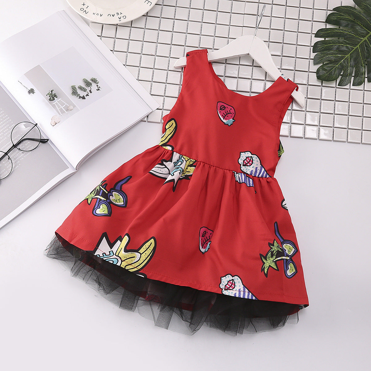 Baby Girl Cartoon Backless Sleeveless Dress – Summer Outfit