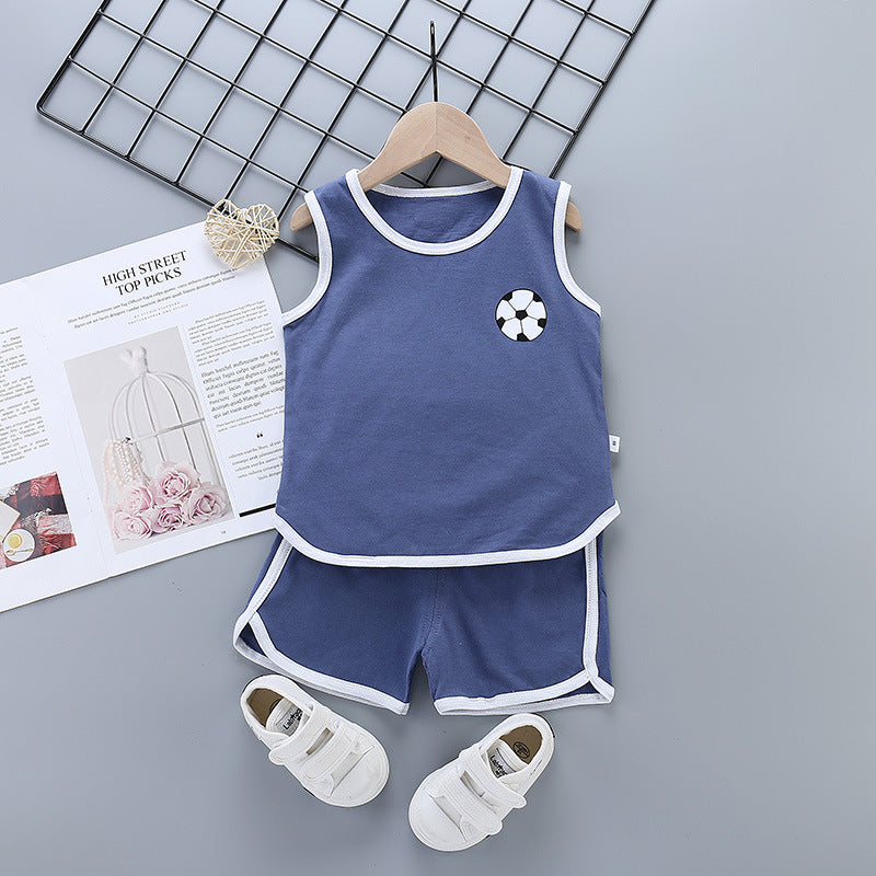 Sports Pure Cotton Girls Casual Fashion Suit Korean Children's Clothing