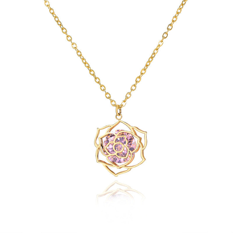 Simple New Hollow Flower Necklace Ladies
