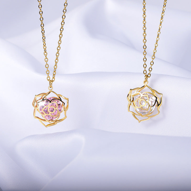 Simple New Hollow Flower Necklace Ladies