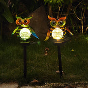 Resin Solar Owl Garden Lamp Weatherproof LED Path Light