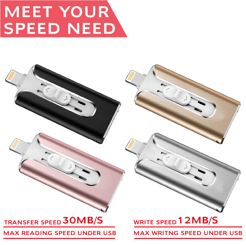 3-in-1 OTG Metal USB Flash Drive – USB-C/Micro-USB/USB-A for Android & Computer (64–256GB)