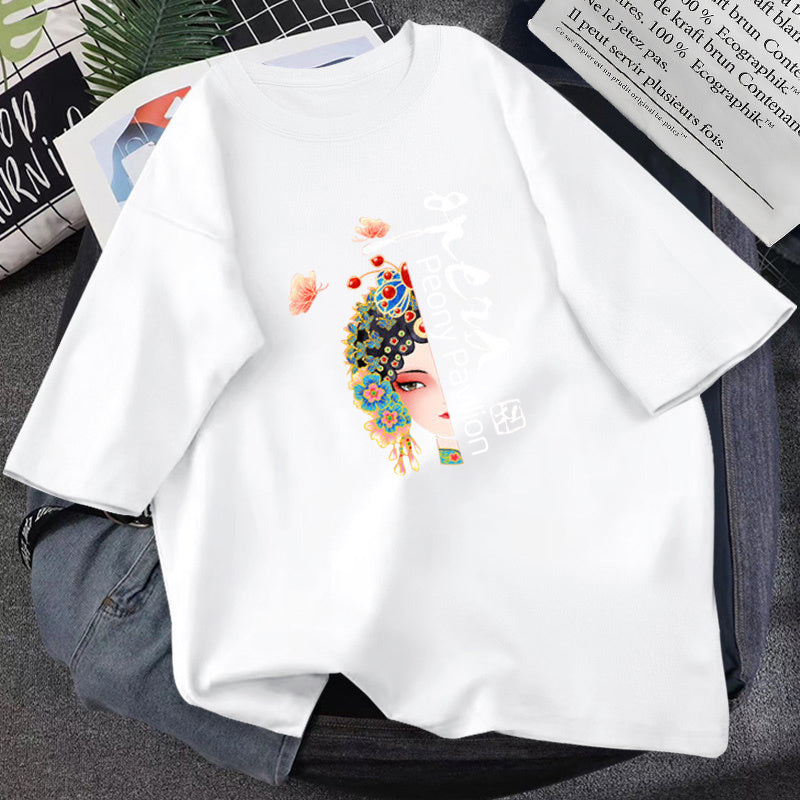 Summer T-shirt Women Loose Korean Style Purple Top