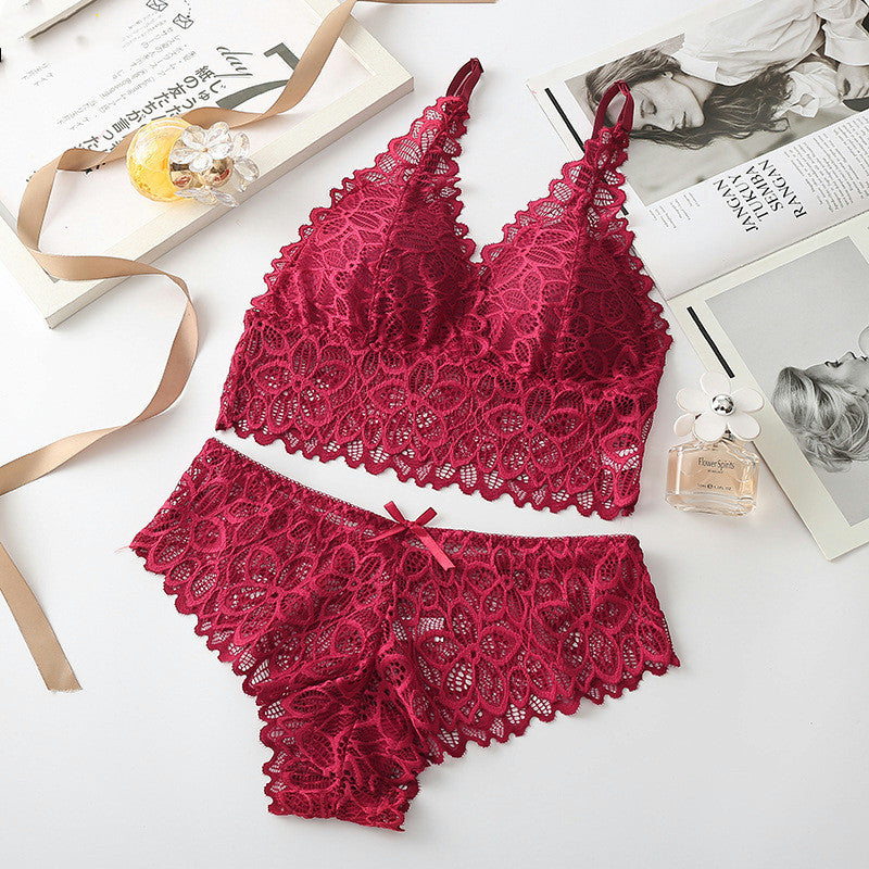 LuxeLace™ Seamless Lace Bra & Panty Set – Soft, Elegant, Comfortable