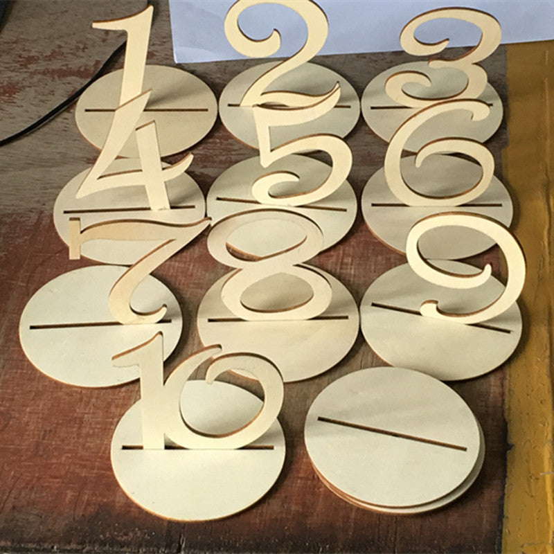 Wooden Wedding Supplies Number 1-20 Seat Plate
