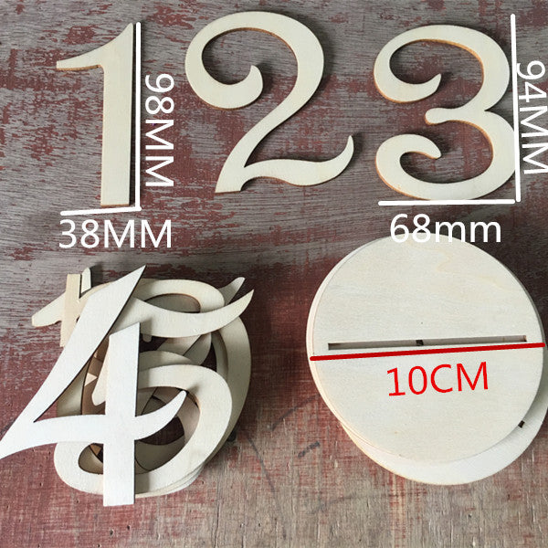 Wooden Wedding Supplies Number 1-20 Seat Plate
