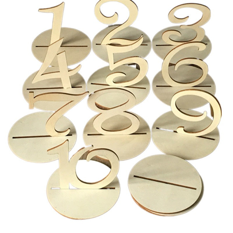 Wooden Wedding Supplies Number 1-20 Seat Plate