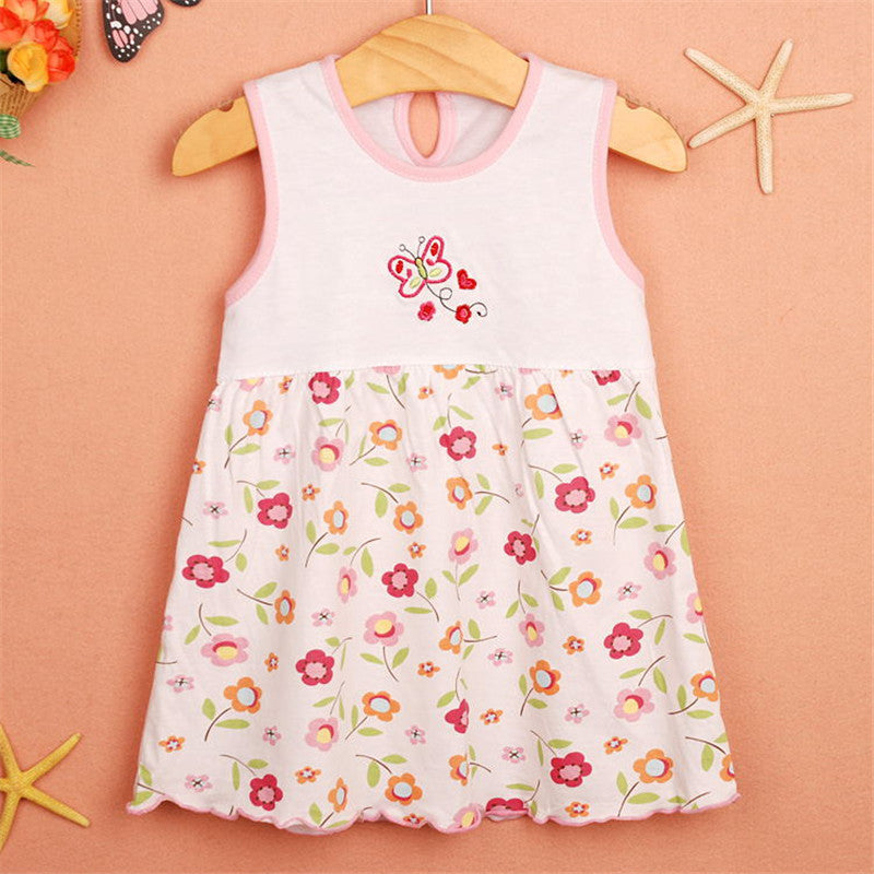 Floral Ruffled Princess Dress Vest Suspender Skirt