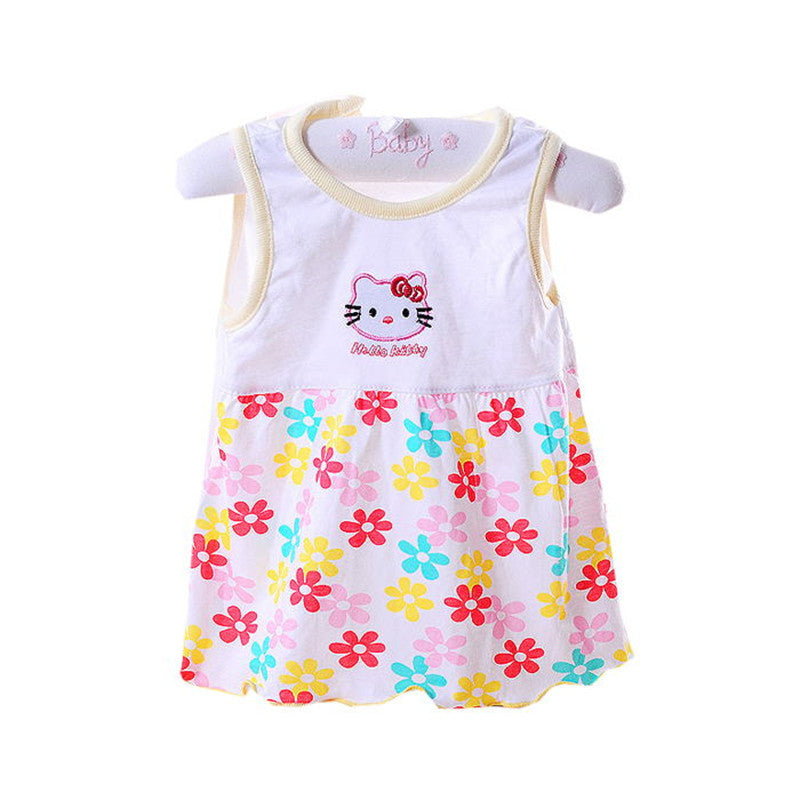 Floral Ruffled Princess Dress Vest Suspender Skirt