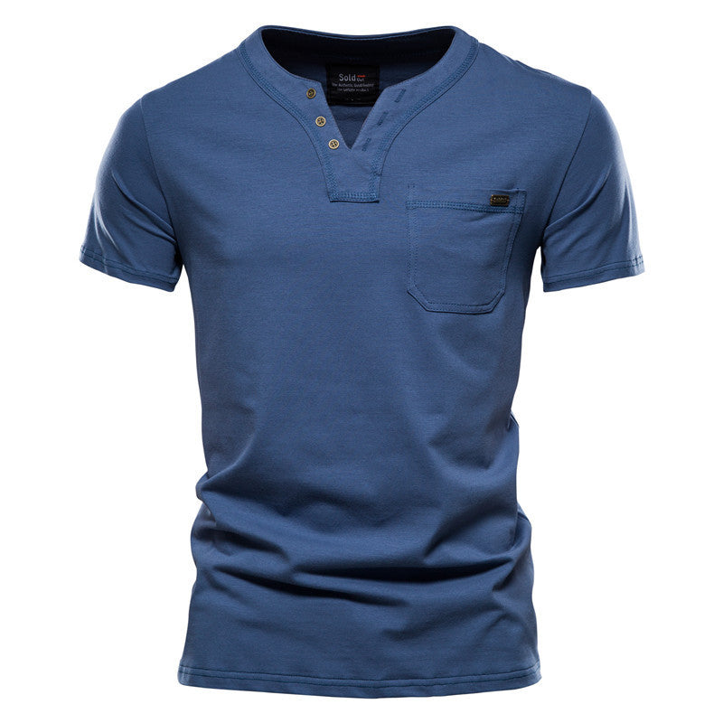 Mens Slim Fit Cotton Sports T Shirt With Front Pocket