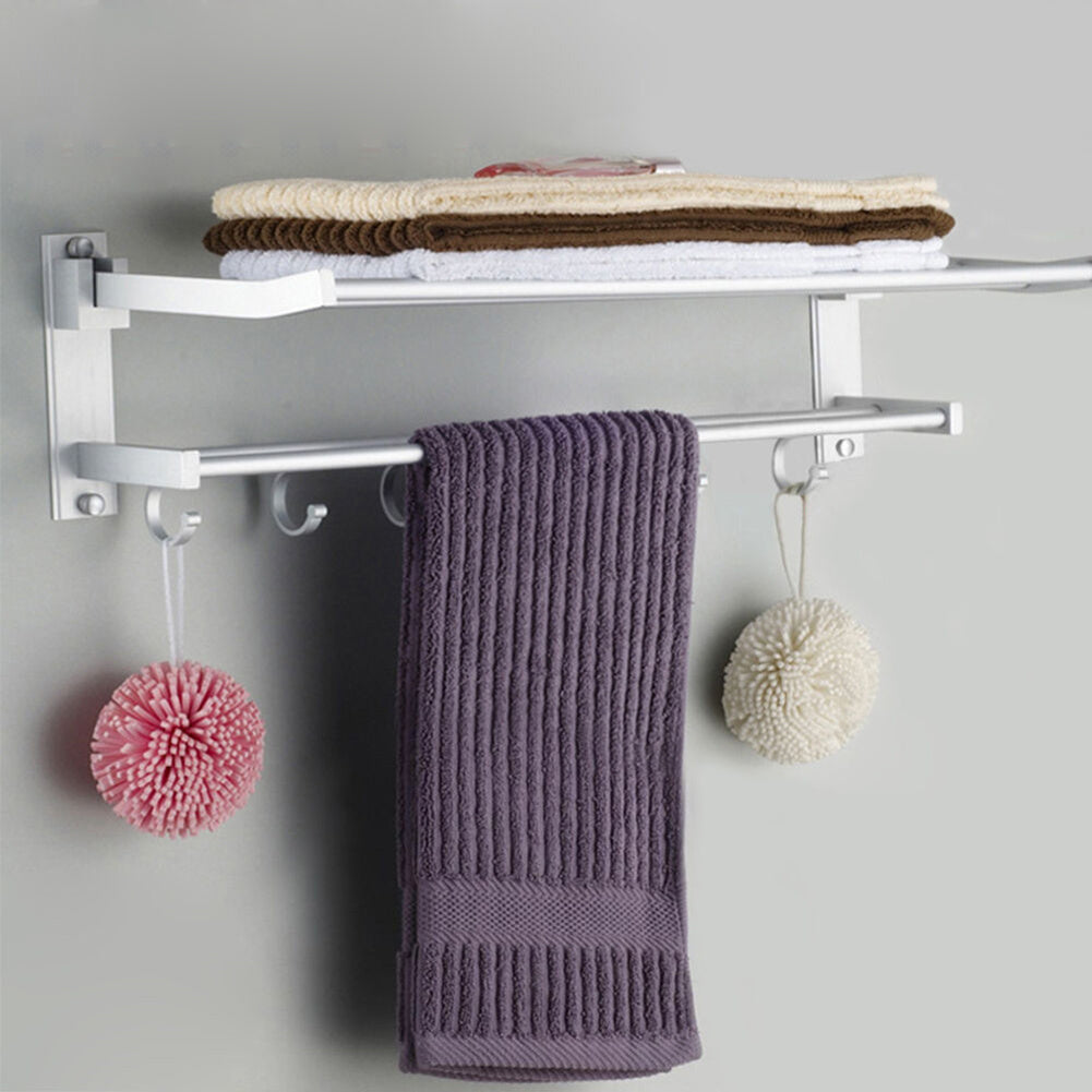 Bathroom Shelf with Towel Rack – Wall-Mounted Storage & Towel Holder