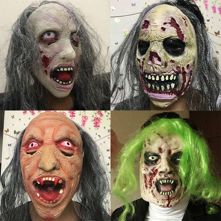 Halloween Zombie Mask – Scary Horror Headgear for Cosplay and Costume Parties