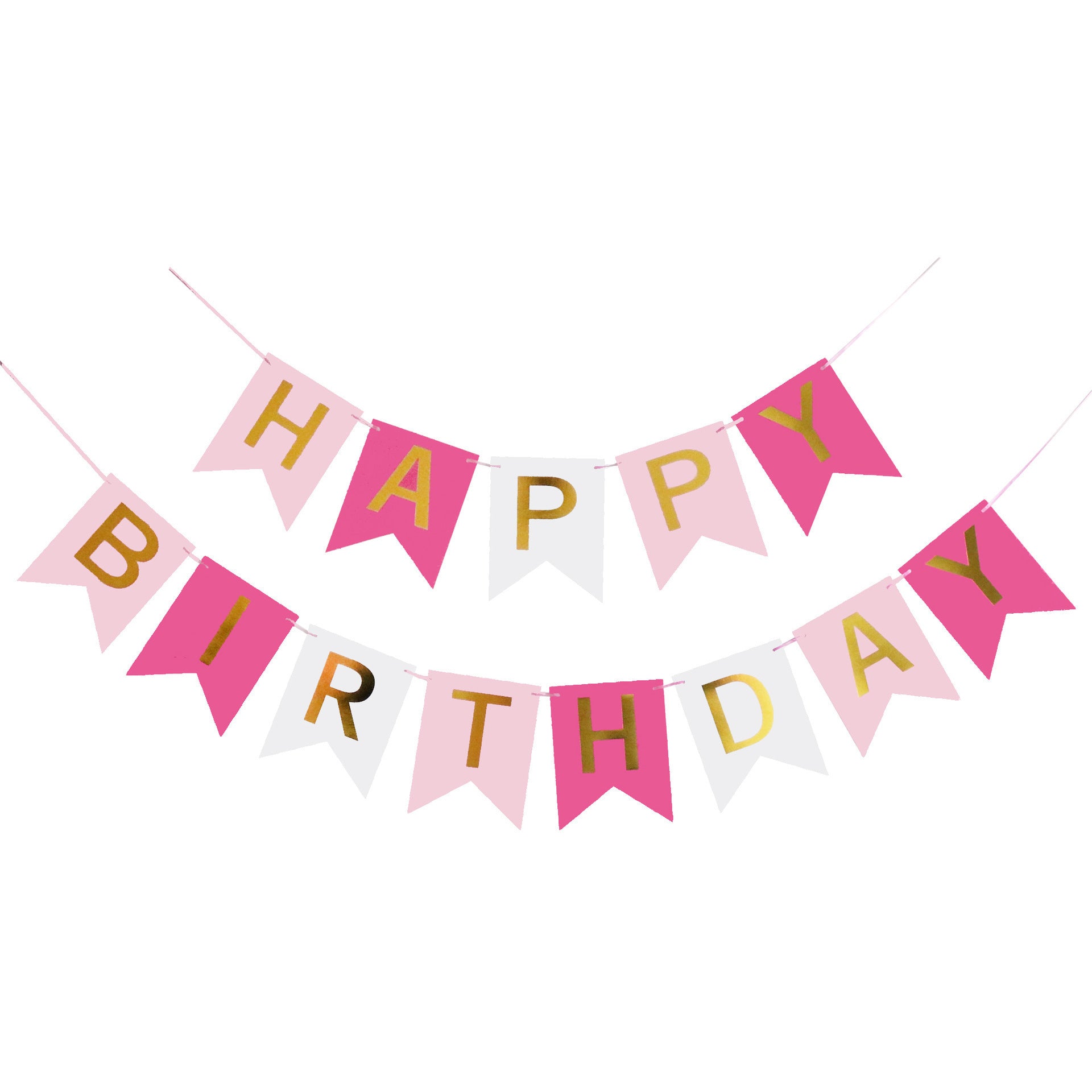 Birthday Party Decoration Swallowtail Hot Stamping Flag Happy Birthday