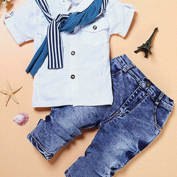 Boys Cotton Casual Short Sleeve Set Regular Fit Apparel