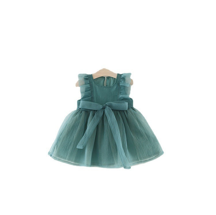 Summer Baby Girl Princess Dress – Fashionable Western Style Celebrity Outfit for Toddlers (3–4 Years Old)