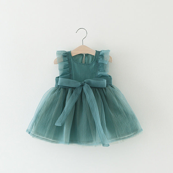 Summer Baby Girl Princess Dress – Fashionable Western Style Celebrity Outfit for Toddlers (3–4 Years Old)