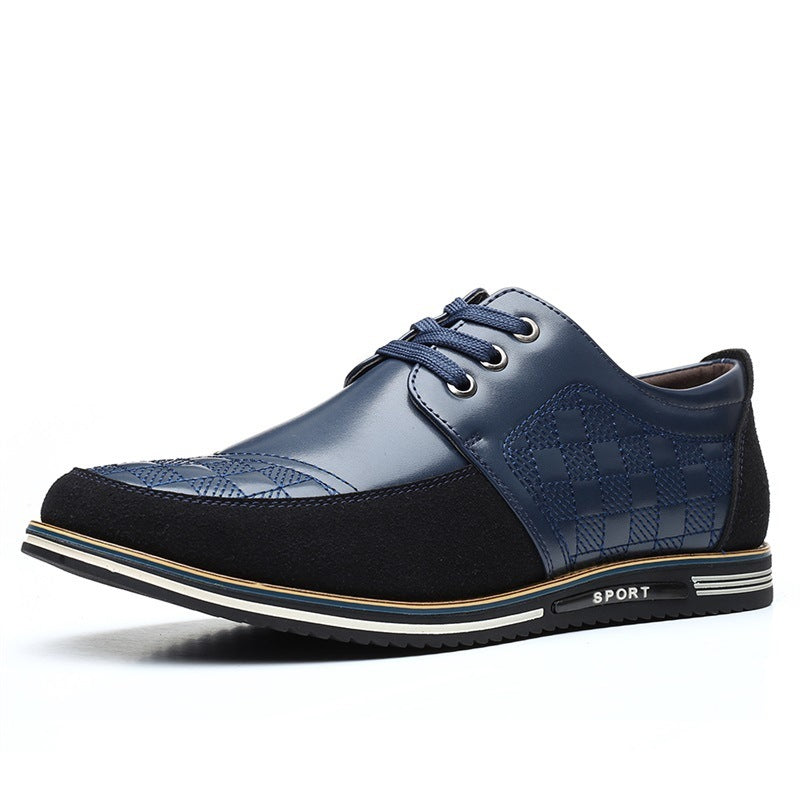 Men’s Autumn Casual Lace-up Shoes – Breathable British Driving Style, Large