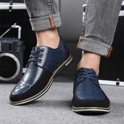 Men’s Autumn Casual Lace-up Shoes – Breathable British Driving Style, Large