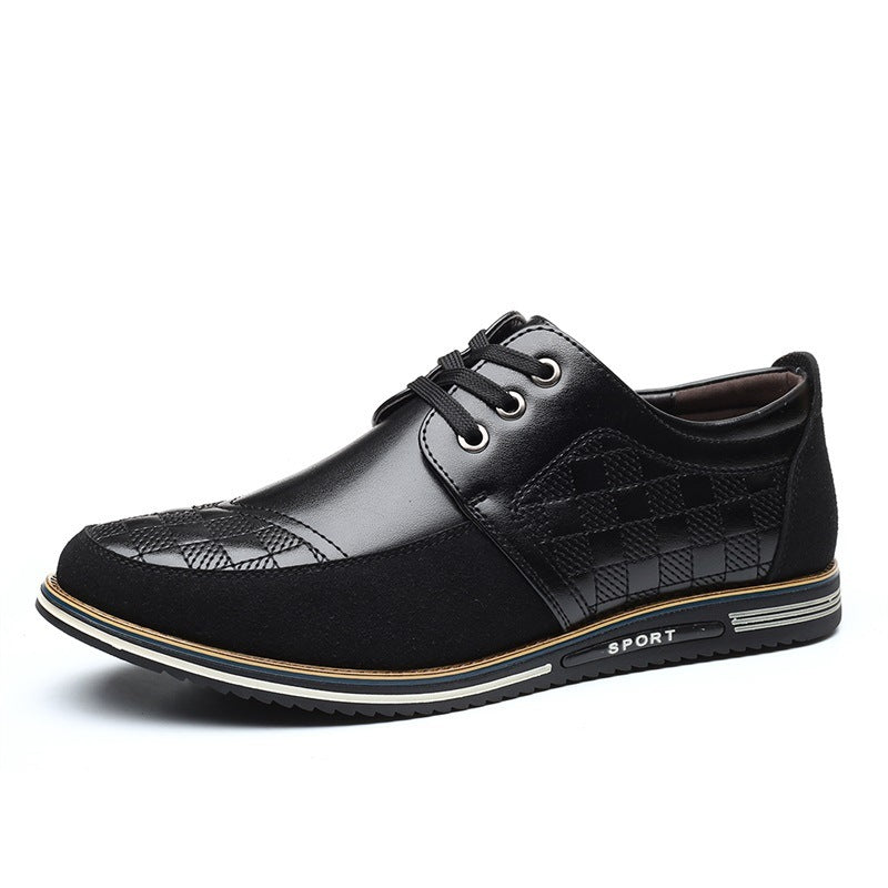 Men’s Autumn Casual Lace-up Shoes – Breathable British Driving Style, Large