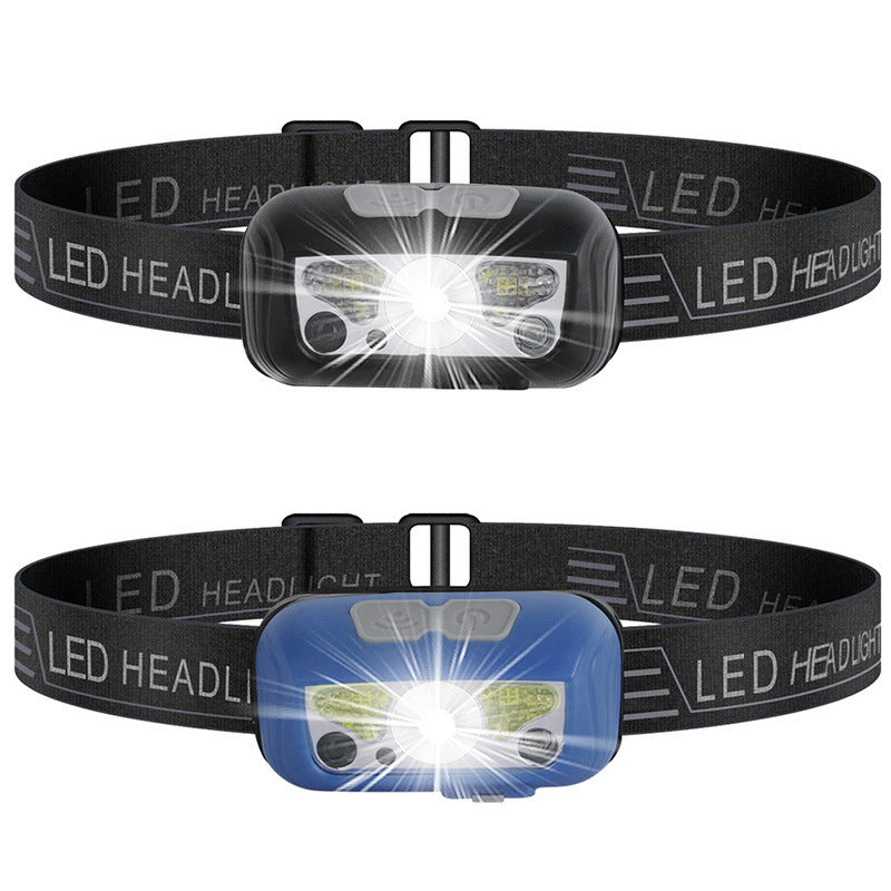 Sensor Headlight USB Charging Strong Light Outdoor Light LED Red Running Light