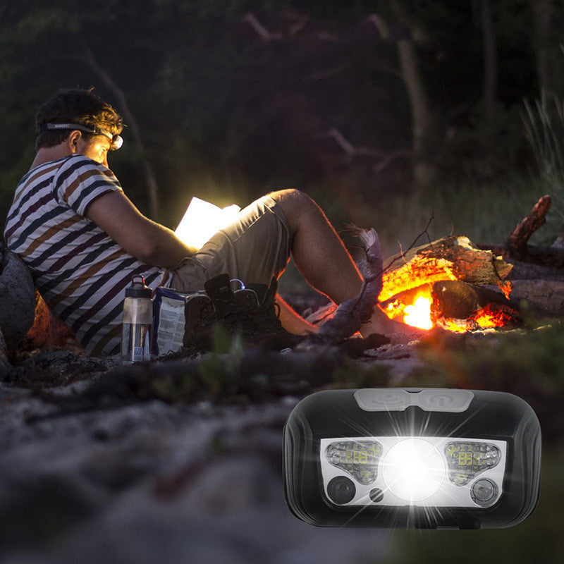 Sensor Headlight USB Charging Strong Light Outdoor Light LED Red Running Light