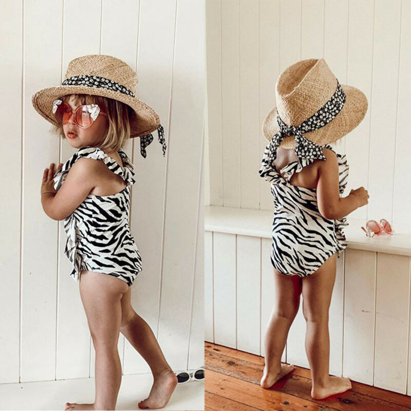 Summer Sleeveless Striped Romper Romper Triangle Jumpsuit One Piece Children's Swimsuit