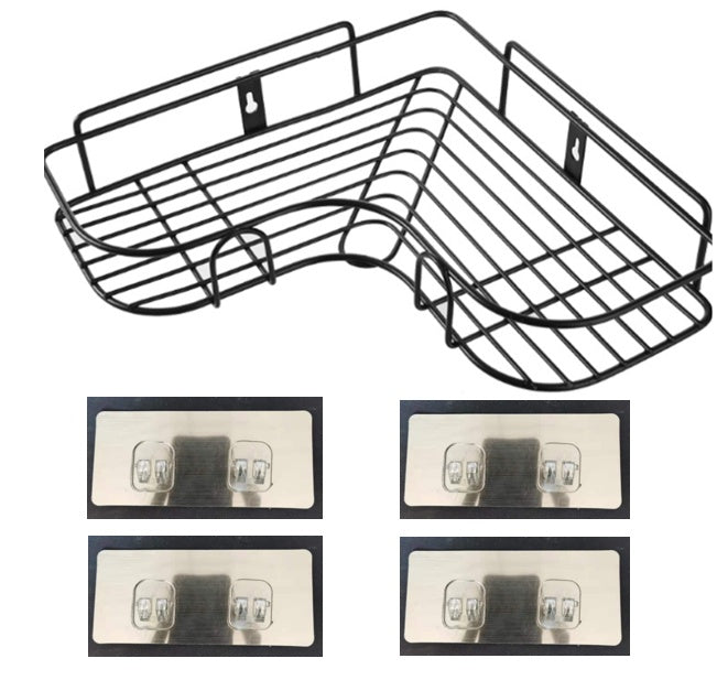 Punch-Free Wall-Mounted Bathroom Storage Rack – Kitchen Corner Shelf with Tripod