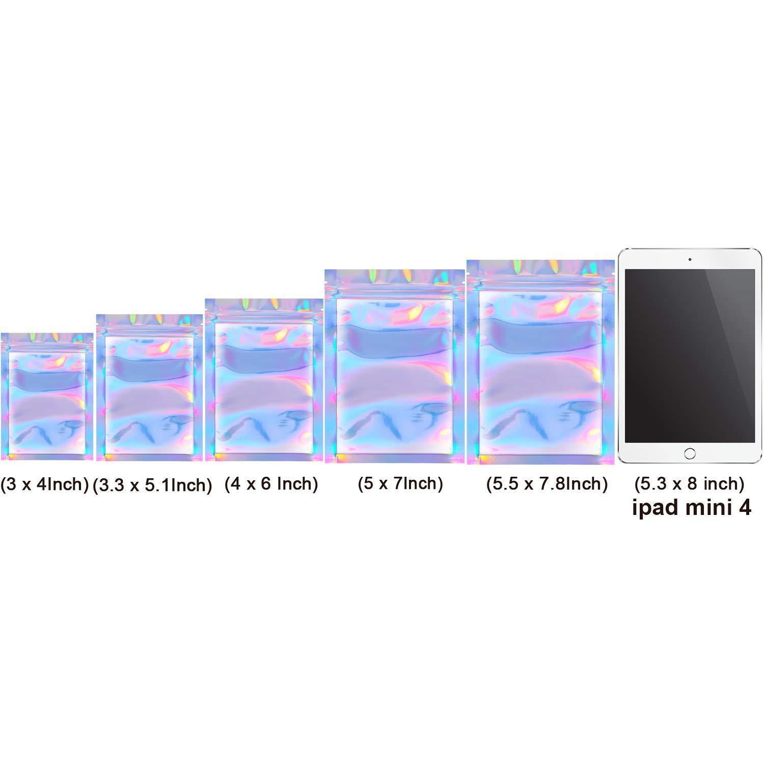 Holographic Rainbow Film Sealed Bag Earrings Ring Jewelry Small Bag Mobile Phone Case Laser Ziplock Bag Jewelry Packaging Bag