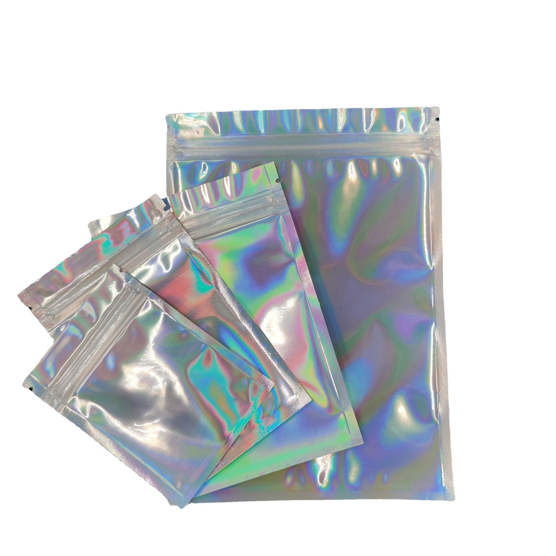 Holographic Rainbow Film Sealed Bag Earrings Ring Jewelry Small Bag Mobile Phone Case Laser Ziplock Bag Jewelry Packaging Bag