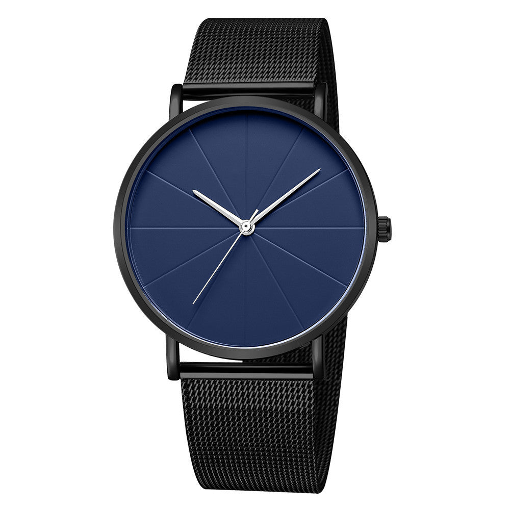 Pure Black Mesh Strap Quartz Watch – Minimalist Unisex & Couple’s Design