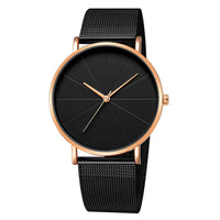Rose gold black face black