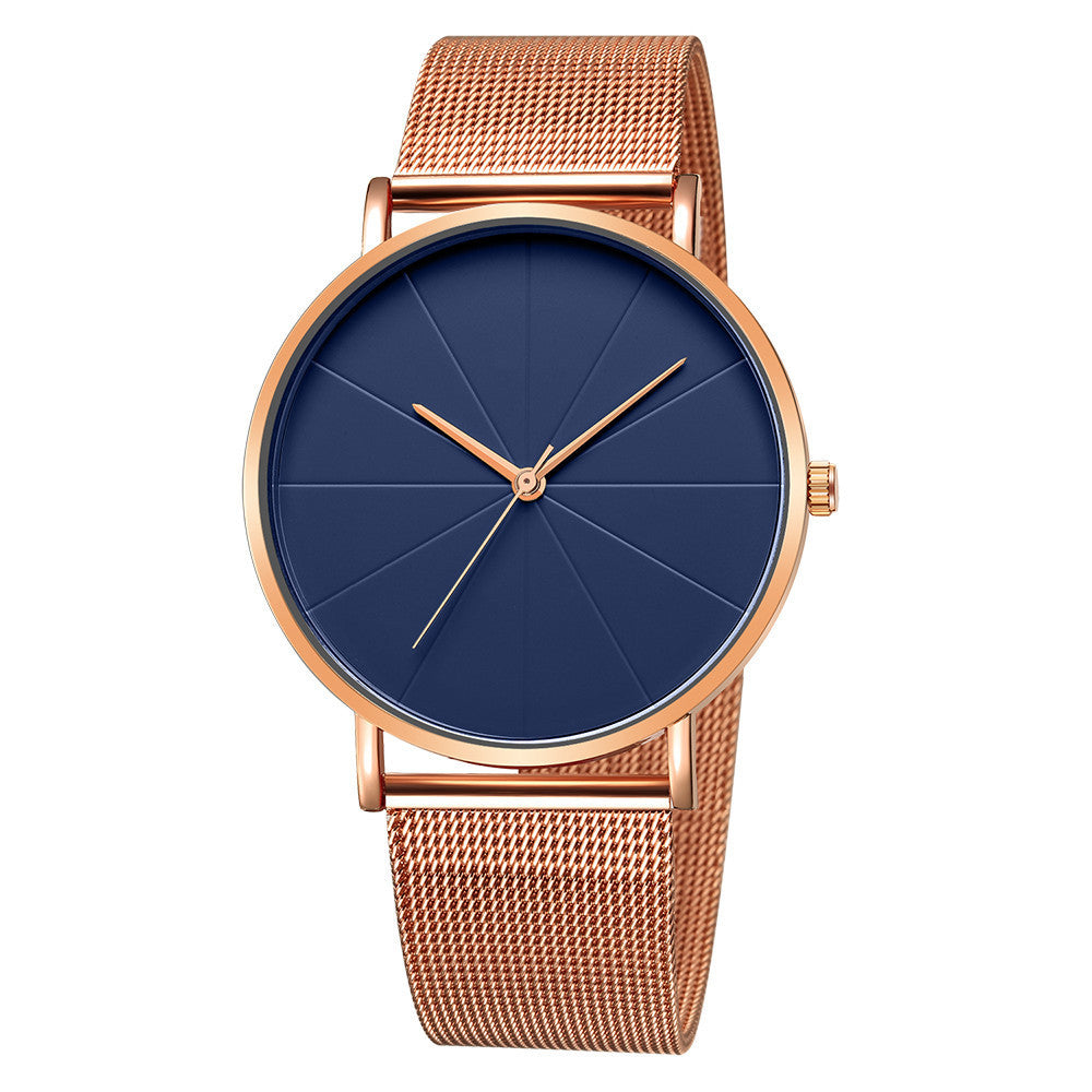 Pure Black Mesh Strap Quartz Watch – Minimalist Unisex & Couple’s Design