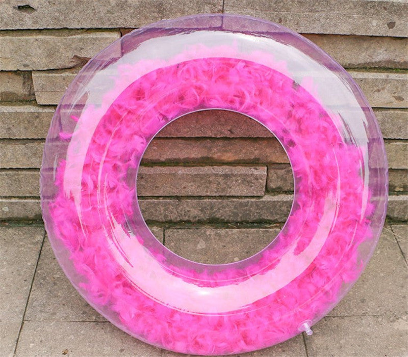 Adult Thickened PVC Inflatable Transparent Swimming Ring