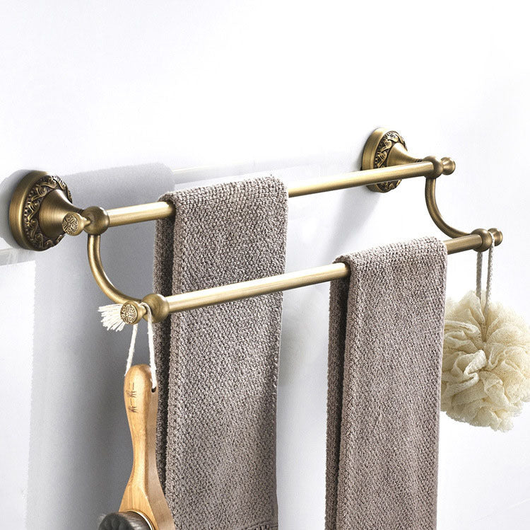 European Antique Copper Towel Rack – Retro Bathroom Wall-Mounted Pendant