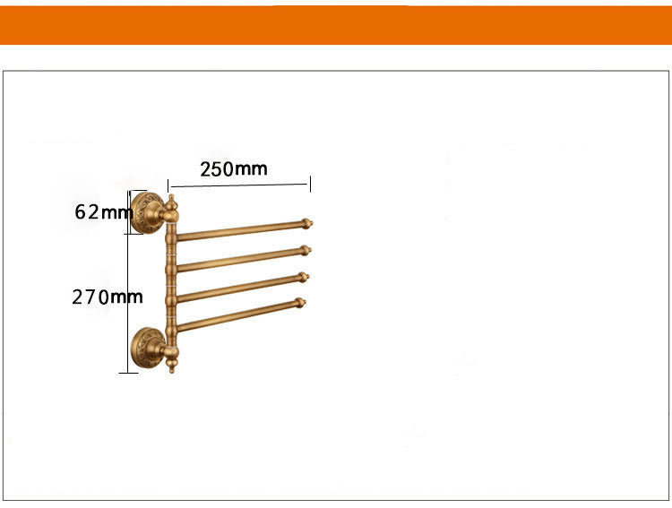 European Antique Copper Towel Rack – Retro Bathroom Wall-Mounted Pendant
