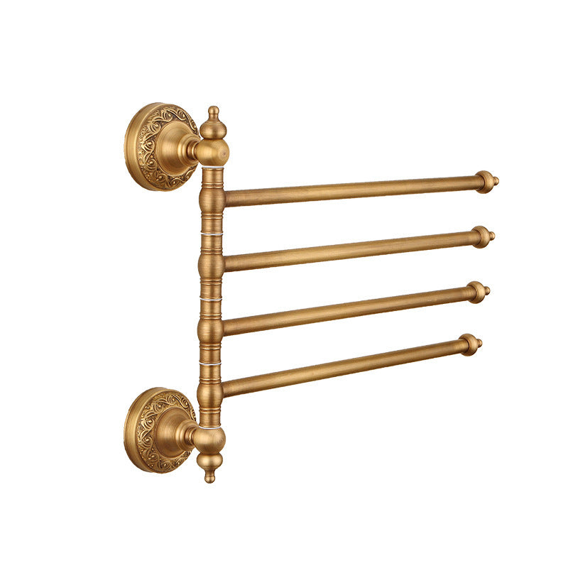 European Antique Copper Towel Rack – Retro Bathroom Wall-Mounted Pendant