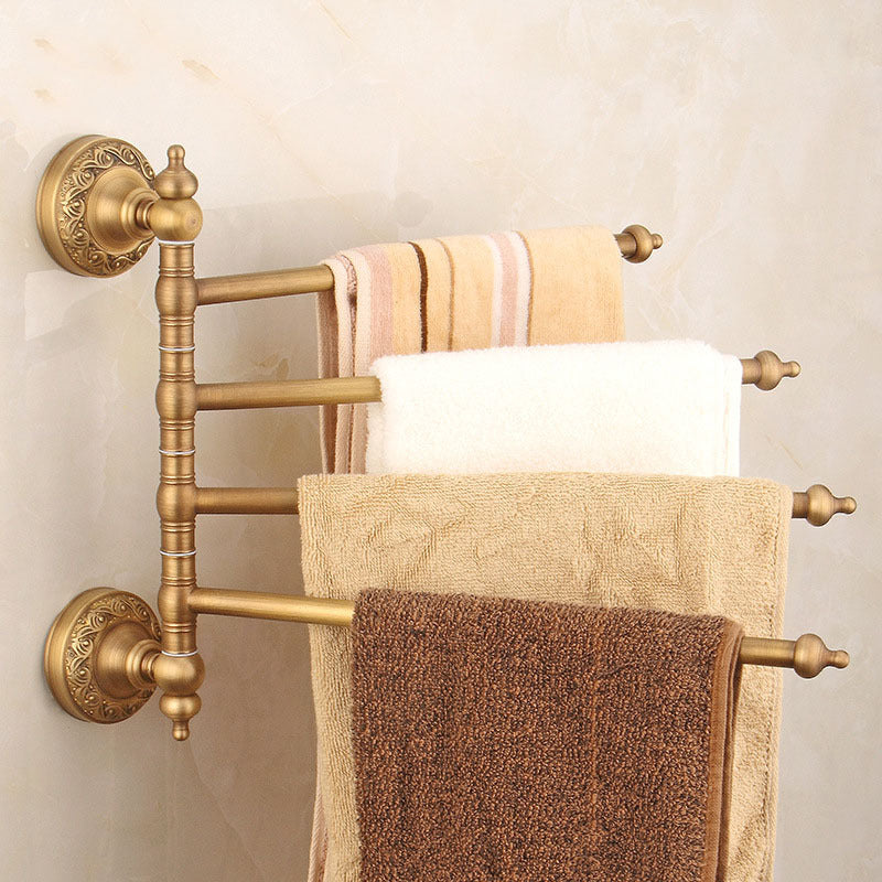 European Antique Copper Towel Rack – Retro Bathroom Wall-Mounted Pendant